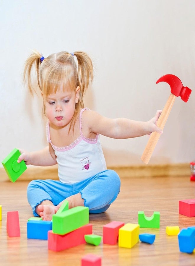 AIHSUMC 10 Pcs Kids Wooden Hammer Toy with 100 Pcs Colorful Wood Golf Tees, Small Plastic Hammer Simulation Hammers Educational Toys for Children Gift Birthday Party (Red and Green) - Image 5